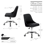 Chaise de bureau Porthos Home Jarvis en tissu rembourré avec base chromée