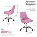 Chaise de bureau Porthos Home Jarvis en tissu rembourré avec base chromée