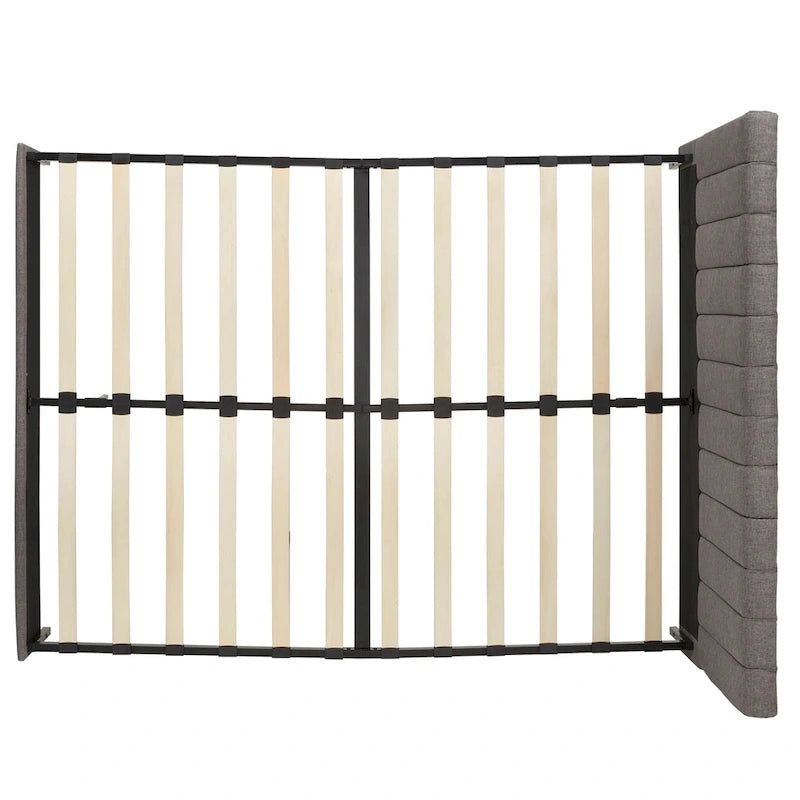 Lit plateforme de rangement Arlert en lin gris à 4 tiroirs par iNSPIRE Q Modern
