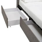 Lit plateforme de rangement Arlert en lin gris à 4 tiroirs par iNSPIRE Q Modern