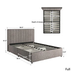 Lit plateforme de rangement Arlert en lin gris à 4 tiroirs par iNSPIRE Q Modern