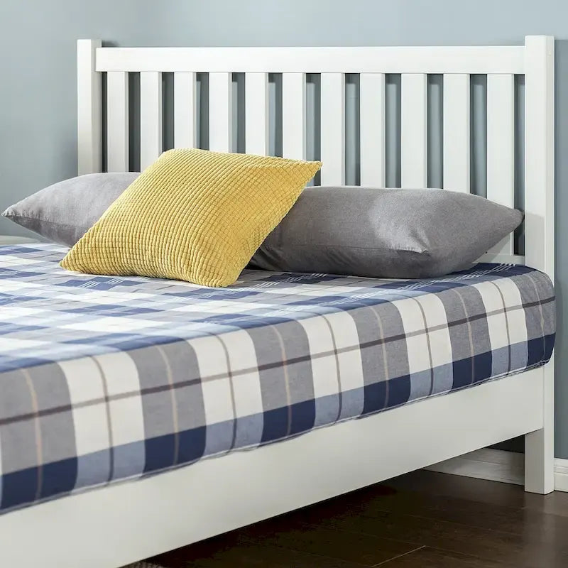 Cadre de lit plateforme Priage by ZINUS en bois blanc cassé Deluxe avec tête de lit