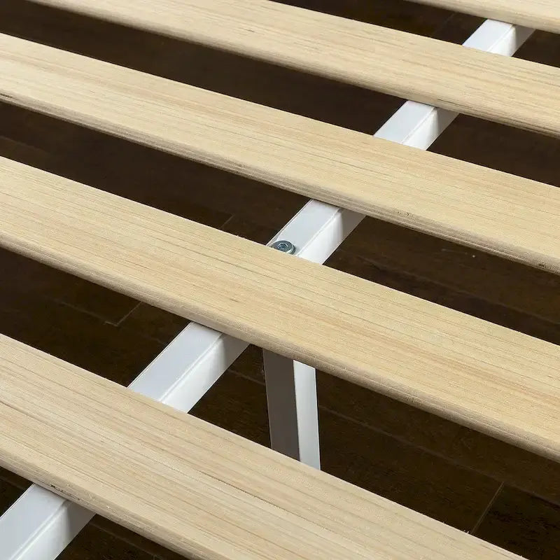 Cadre de lit plateforme Priage by ZINUS en bois blanc cassé Deluxe avec tête de lit