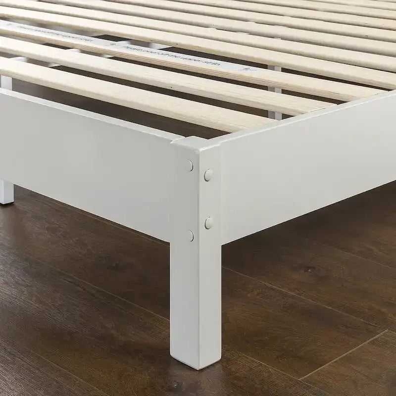 Cadre de lit plateforme Priage by ZINUS en bois blanc cassé Deluxe avec tête de lit