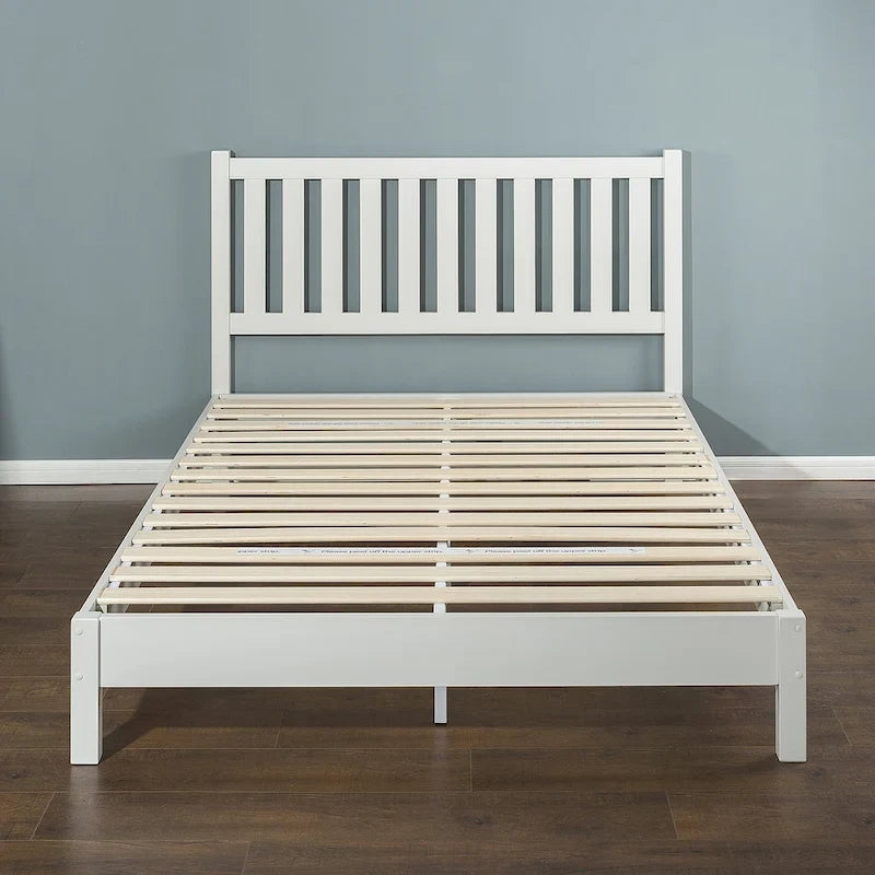 Cadre de lit plateforme Priage by ZINUS en bois blanc cassé Deluxe avec tête de lit