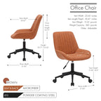 Porthos Home Cabe Chaise de bureau pivotante, Revêtement en microfibre