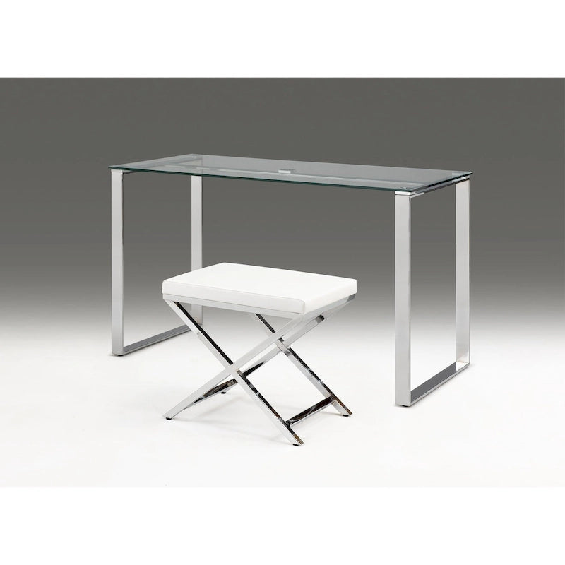 Bureau en verre avec base de médaillon