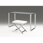 Bureau en verre avec base de médaillon