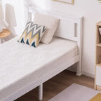 Cadre de lit panneau au design classique avec tête de lit blanche
