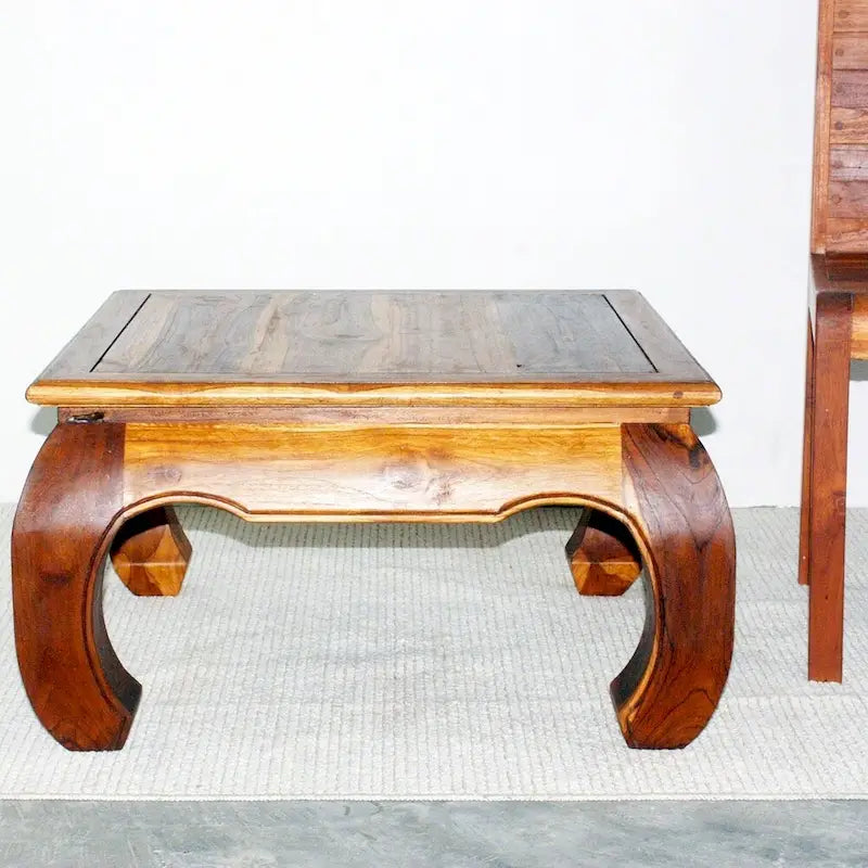 Table basse Haussmann en teck thaïlandais Huile de chêne 29 x 29 x 16 po - 29 x 29 x 16