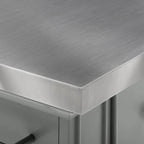 Crosley Julia Îlot de cuisine en acier inoxydable avec tabourets à dossier en X – 50 L x 60 P x 41 H