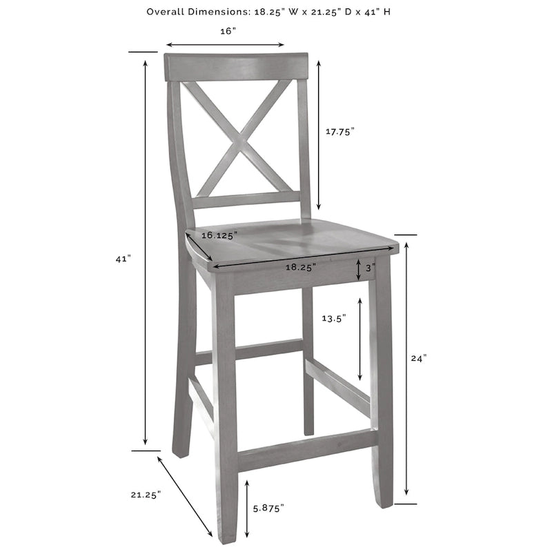 Crosley Julia Îlot de cuisine en acier inoxydable avec tabourets à dossier en X – 50 L x 60 P x 41 H