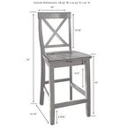 Crosley Julia Îlot de cuisine en acier inoxydable avec tabourets à dossier en X – 50 L x 60 P x 41 H