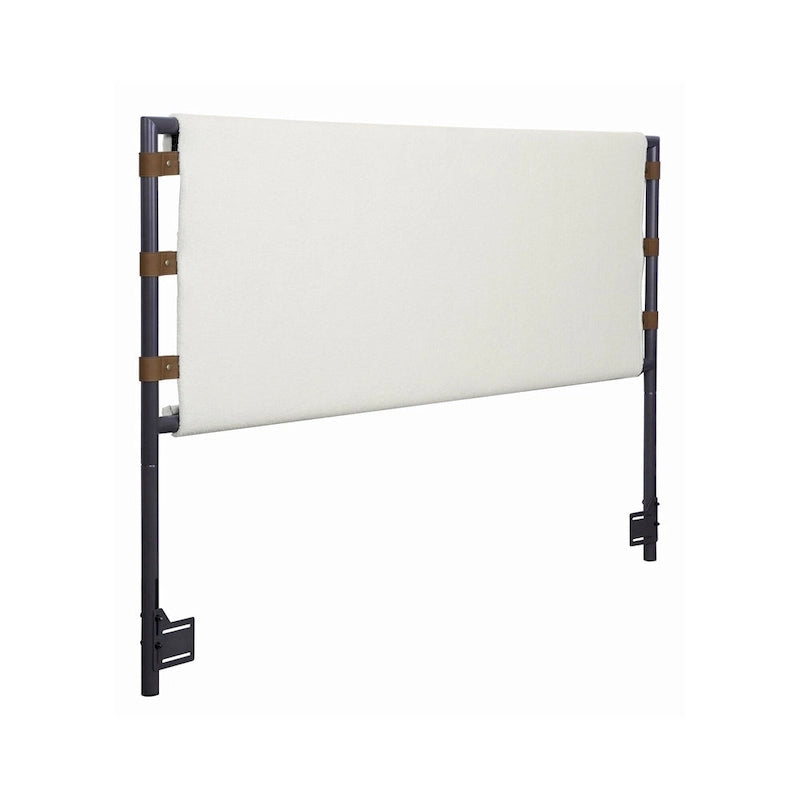 Tête de lit Nathan James Aspen, tête de lit rembourrée en Boucle avec cadre en métal mat