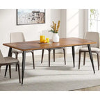 Table à manger industrielle pour 6 à 8 personnes, table de cuisine rectangulaire