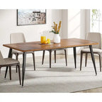 Table à manger industrielle pour 6 à 8 personnes, table de cuisine rectangulaire