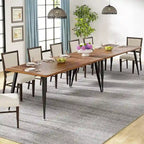 Table à manger industrielle pour 6 à 8 personnes, table de cuisine rectangulaire