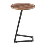 Table d'appoint en C pour canapé Addison, avec bord surélevé, marbre noir ou noyer brun
