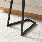 Table d'appoint en C pour canapé Addison, avec bord surélevé, marbre noir ou noyer brun