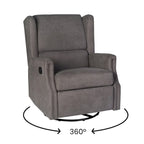 Fauteuil inclinable planeur manuel avec dossier haut et pivotant à 360°