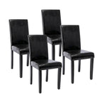 Chaises de salle à manger Porthos Home Nate avec revêtement en similicuir et pieds en bois d'hévéa, lot de 4