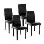Chaises de salle à manger Porthos Home Nate avec revêtement en similicuir et pieds en bois d'hévéa, lot de 4