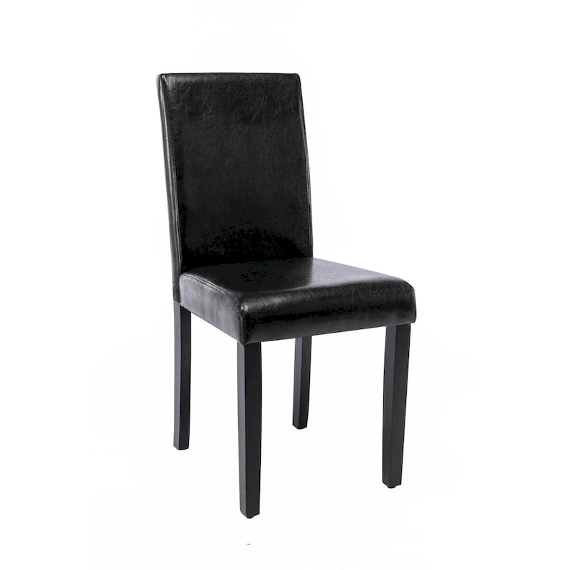 Chaises de salle à manger Porthos Home Nate avec revêtement en similicuir et pieds en bois d'hévéa, lot de 4