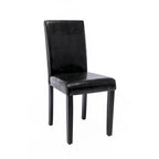 Chaises de salle à manger Porthos Home Nate avec revêtement en similicuir et pieds en bois d'hévéa, lot de 4