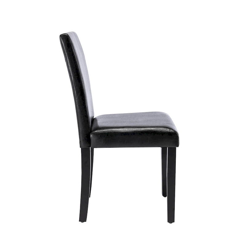 Chaises de salle à manger Porthos Home Nate avec revêtement en similicuir et pieds en bois d'hévéa, lot de 4