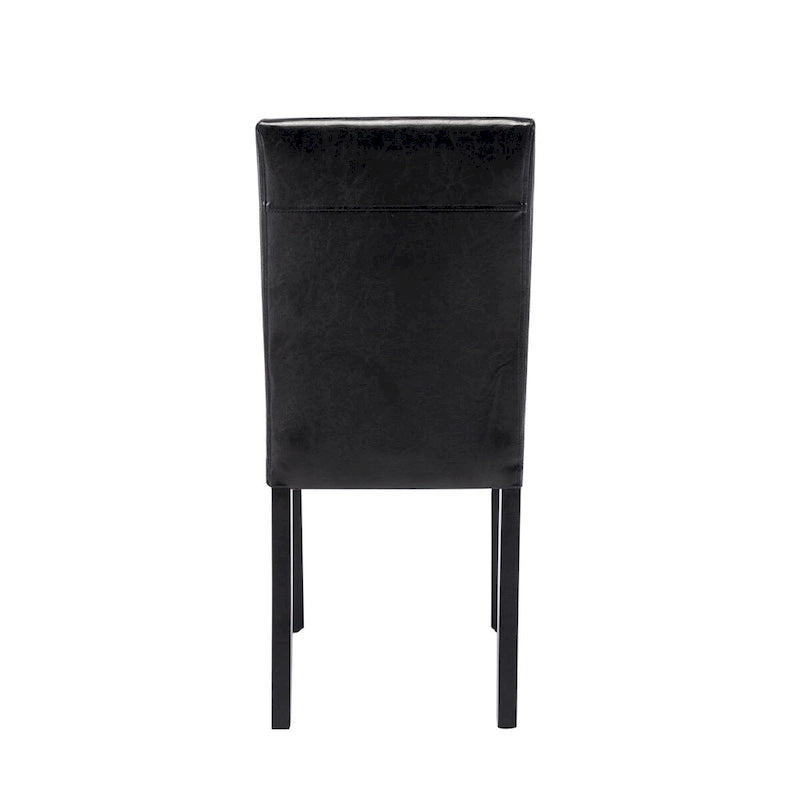 Chaises de salle à manger Porthos Home Nate avec revêtement en similicuir et pieds en bois d'hévéa, lot de 4