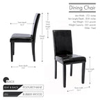 Chaises de salle à manger Porthos Home Nate avec revêtement en similicuir et pieds en bois d'hévéa, lot de 4