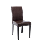 Chaises de salle à manger Porthos Home Nate avec revêtement en similicuir et pieds en bois d'hévéa, lot de 4