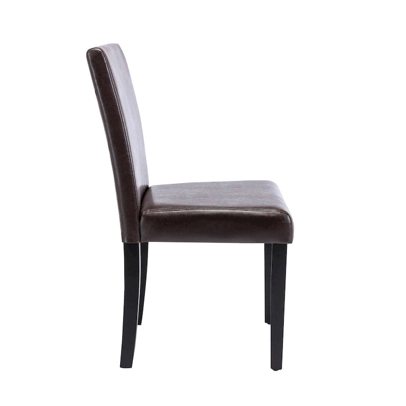 Chaises de salle à manger Porthos Home Nate avec revêtement en similicuir et pieds en bois d'hévéa, lot de 4