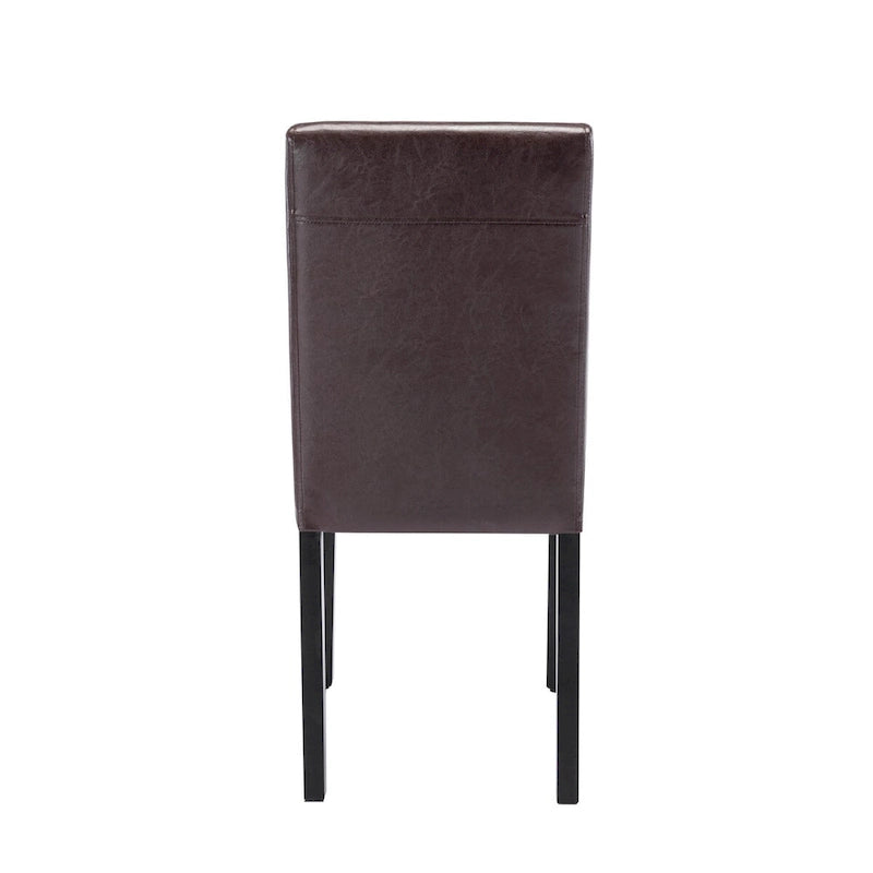 Chaises de salle à manger Porthos Home Nate avec revêtement en similicuir et pieds en bois d'hévéa, lot de 4