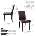 Chaises de salle à manger Porthos Home Nate avec revêtement en similicuir et pieds en bois d'hévéa, lot de 4