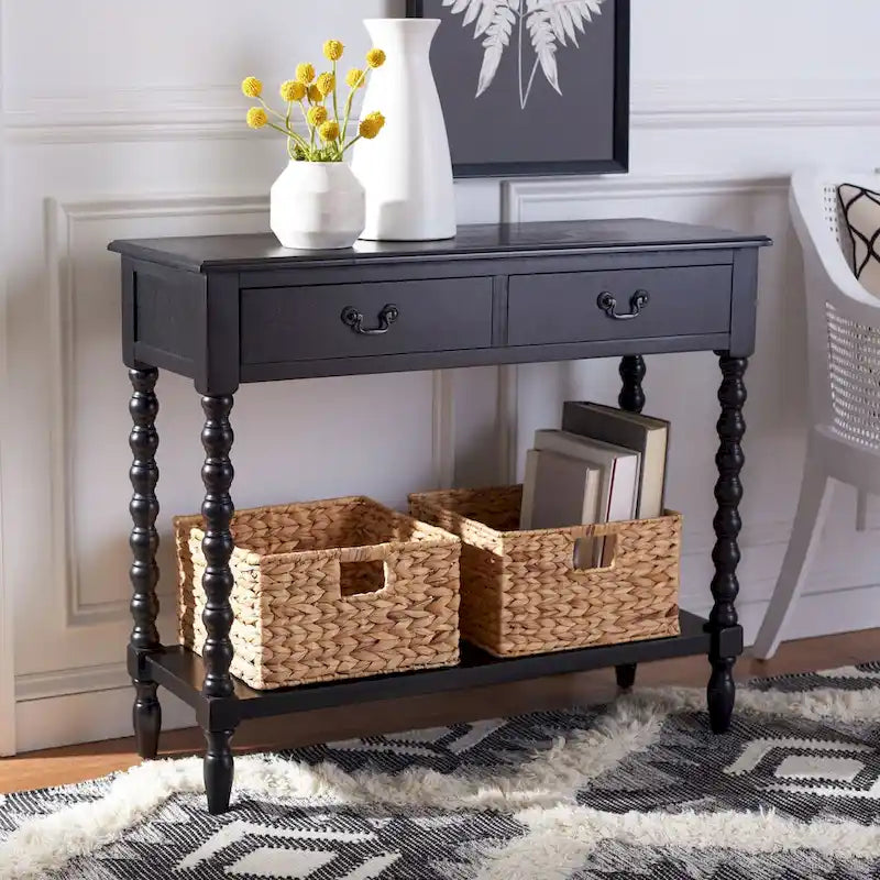 SAFAVIEH Henretta Console 2 tiroirs - 35,5 L x 13 P x 29,5 H - 35,5 L x 13 P x 29,5 H - 36Lx13Px30H