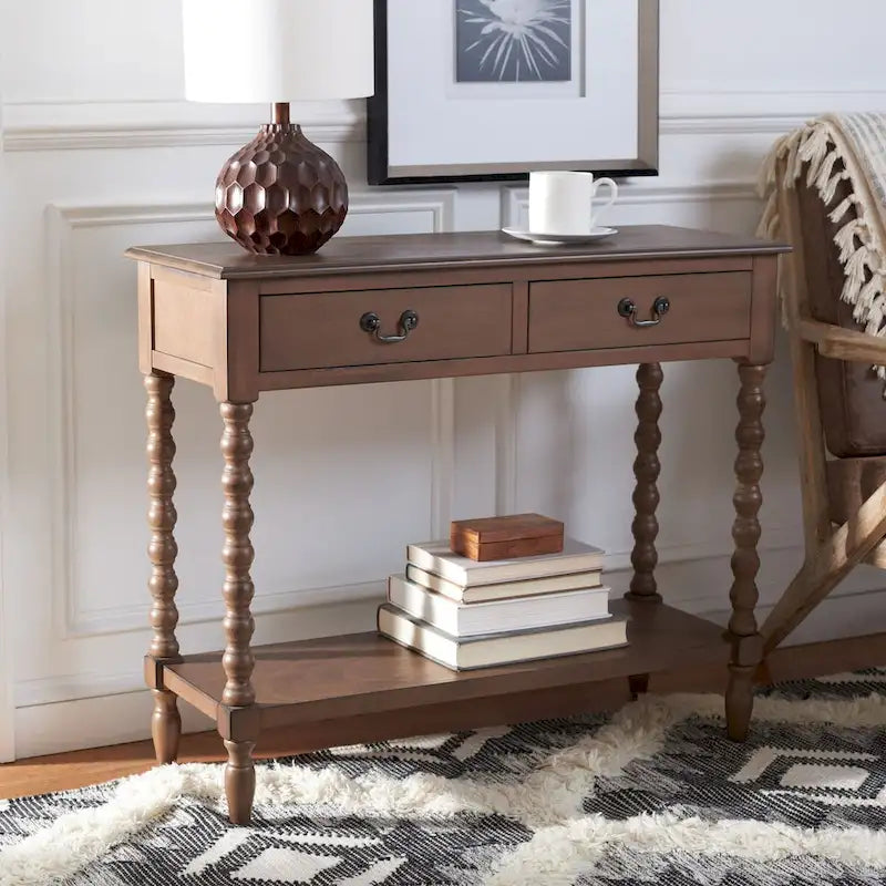 SAFAVIEH Henretta Console 2 tiroirs - 35,5 L x 13 P x 29,5 H - 35,5 L x 13 P x 29,5 H - 36Lx13Px30H