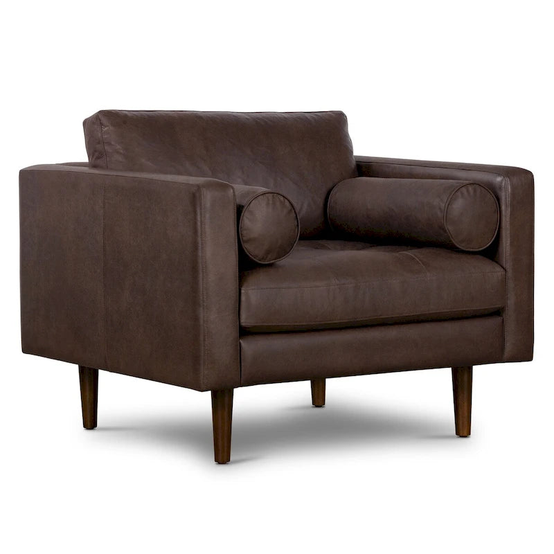 Fauteuil de salon Napa Poly and Bark - Cuir italien véritable