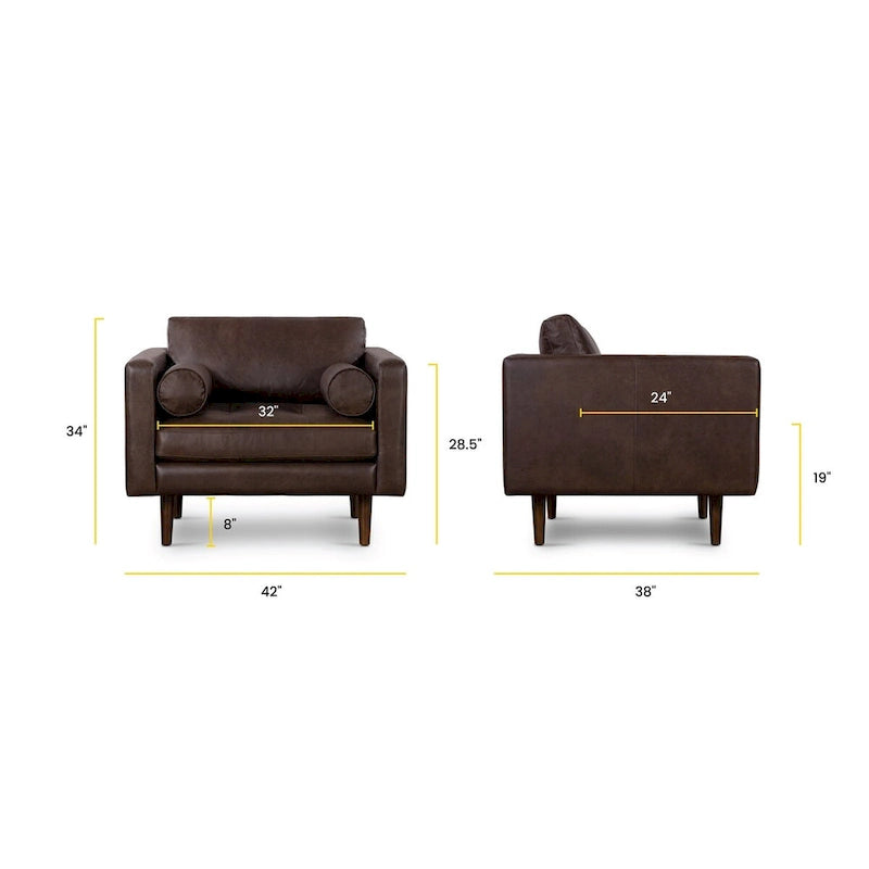 Fauteuil de salon Napa Poly and Bark - Cuir italien véritable