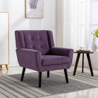 Fauteuil d'appoint ergonomique en velours doux moderne pour salon, chambre à coucher, maison, avec pieds noirs