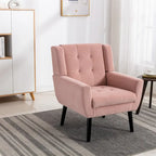 Fauteuil d'appoint ergonomique en velours doux moderne pour salon, chambre à coucher, maison, avec pieds noirs