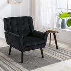 Fauteuil d'appoint ergonomique en velours doux moderne pour salon, chambre à coucher, maison, avec pieds noirs