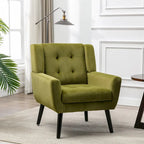 Fauteuil d'appoint ergonomique en velours doux moderne pour salon, chambre à coucher, maison, avec pieds noirs