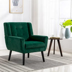 Fauteuil d'appoint ergonomique en velours doux moderne pour salon, chambre à coucher, maison, avec pieds noirs