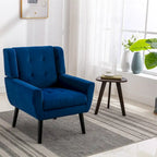 Fauteuil d'appoint ergonomique en velours doux moderne pour salon, chambre à coucher, maison, avec pieds noirs
