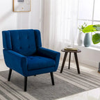 Fauteuil d'appoint ergonomique en velours doux moderne pour salon, chambre à coucher, maison, avec pieds noirs