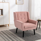 Fauteuil d'appoint ergonomique en velours doux moderne pour salon, chambre à coucher, maison, avec pieds noirs
