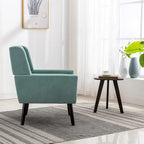 Fauteuil d'appoint ergonomique en velours doux moderne pour salon, chambre à coucher, maison, avec pieds noirs