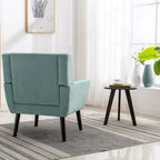 Fauteuil d'appoint ergonomique en velours doux moderne pour salon, chambre à coucher, maison, avec pieds noirs