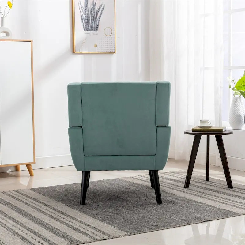 Fauteuil d'appoint ergonomique en velours doux moderne pour salon, chambre à coucher, maison, avec pieds noirs